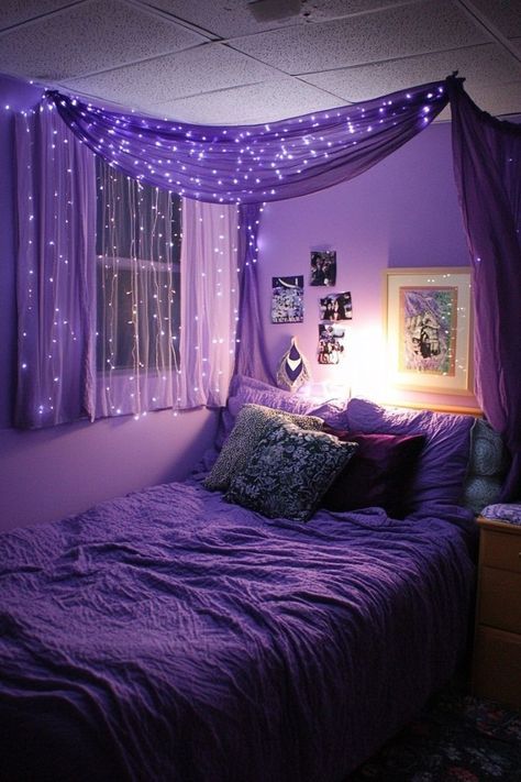 Girls Galaxy Bedroom Ideas, Peaceful Room, Purple Bedroom, Hair Boy, Bedroom Trends, Purple Rooms, Room Redesign, Bedroom Idea, Chic Cottage