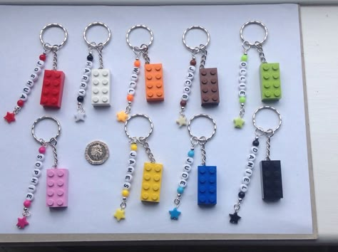 Handmade Personalised Any Name Keyring Bag Tag made with Lego Brick. | Collectables, Keyrings | eBay! Lego Friends Birthday Party, Lego Friends Birthday, Lego Friends Party, Keychains Diy, Lego Jewelry, Diy Lego, Lego Club, Lego Diy, Lego Birthday Party