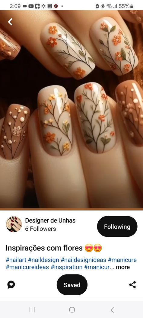 Leafy Nail Designs, Nail Designs, Nails, Quick Saves, Design