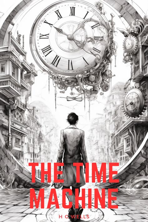 The Time Machine Book, Portal Art, H G Wells, The Time Machine, Digital Poster, Poster Ideas, Time Machine, Book Title, Book Cover Design