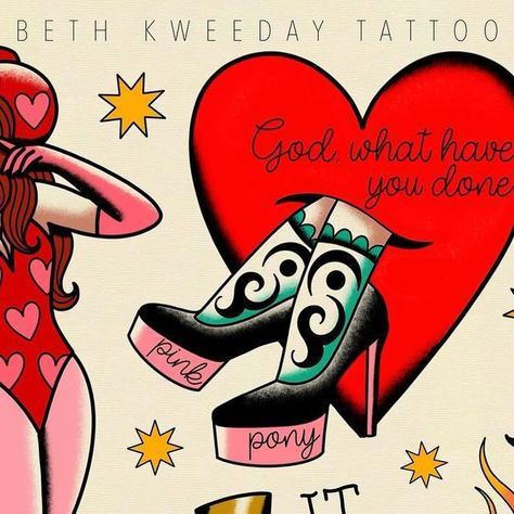 BETH KWEEDAY🍒 on Instagram: "*good luck babe & hot to go still available!!* - So happy with how these Chappell Roan designs came out! These are one offs & will not be repeated, and are available in colour ONLY!🪄 email bethkweedaytattoo@gmail.com or DM to book one! Happy to take customs in blackwork & colour🍒⭐️ - - - - - - #tattoo #tattooartist #tattooflash #chappellroan #chappellroantattoo #traditional #traditionaltattoo #traditionaltattooflash #colour #colourtattoo #liverpooltattoo" Liverpool Tattoo, Colour Tattoo, What Have You Done, Traditional Tattoo Flash, Chappell Roan, Color Tattoo, Flash Tattoo, Traditional Tattoo, So Happy