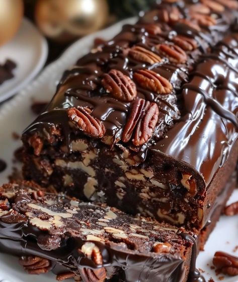 Luscious Chocolate Pecan Loaf Chocolate Pecan Loaf Cake, Pecan Pie Loaf, Chocolate Pecan Loaf, Chocolate Pecan Cake, Pecan Loaf, Date Loaf, Nut Loaf, Chocolate Loaf, Loaf Cakes