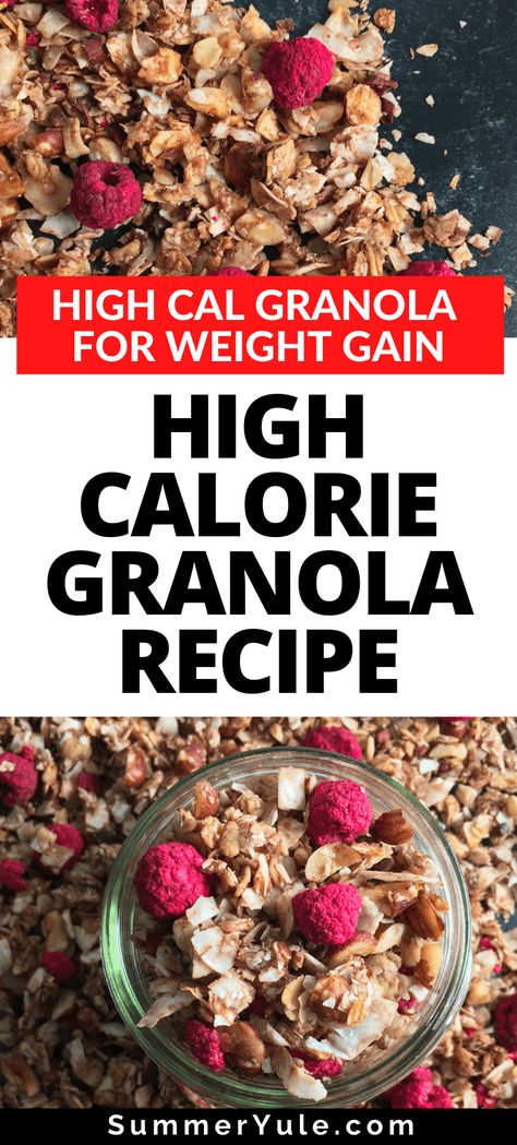 Get the best high calorie granola for weight gain recipe, as well as tips on how to eat granola for weight gain. High Calorie Low Volume Foods, High Calorie Gluten Free Meals, 3000 Calorie Meal Plan Weight Gain Diet, High Calorie Vegan Meals, High Calorie Meals Weight Gain For Women, 3000 Calorie Meal Plan, Low Calorie Granola, Granola Calories, High Calorie Snacks