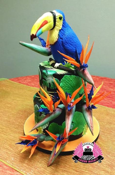 Hostess Wanted, Tropical Cake, Fruity Cake, Jungle Cake, 4th Birthday Cakes, Beach Cakes, Food Artists, Bird Cakes, Animal Cakes