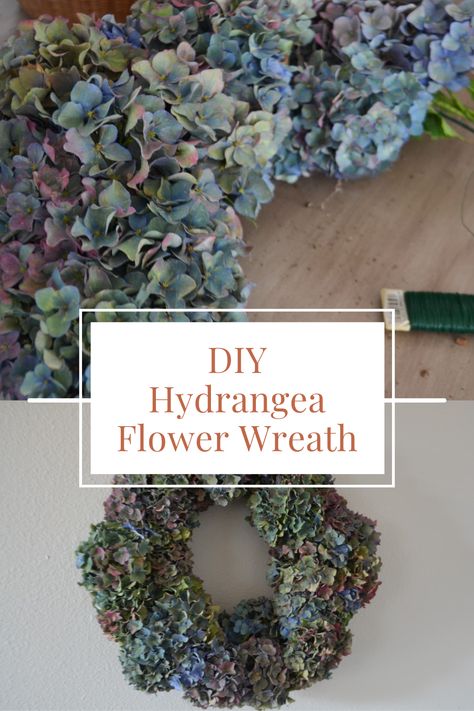 Create your own stunning and unique wreath with this DIY Hydrangea Wreath! With just a few simple supplies, you can craft a beautiful home décor statement piece that will last for years. This easy craft project will have you admiring your finished product in no time, and your friends and family will be amazed by your custom creation - all without breaking the bank! Hydrangea Wreaths For Front Door Diy, 1905 Farmhouse, Dried Hydrangea Wreath, Diy Hydrangea, Hydrangea Wreath Diy, Budget Friendly Diy, Unique Wreath, Farmhouse Table Runners, Dried Hydrangeas