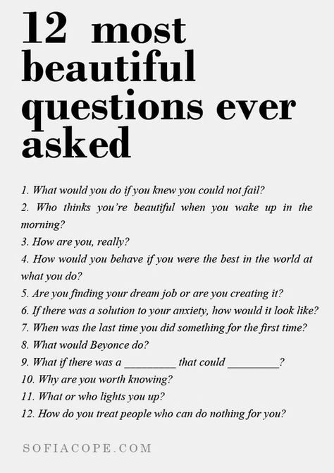 Beautiful Questions, Self Affirmations, Journal Things, Getting To Know Someone, Writing Therapy, Vie Motivation, Journal Writing Prompts, Positive Self Affirmations, Mental And Emotional Health