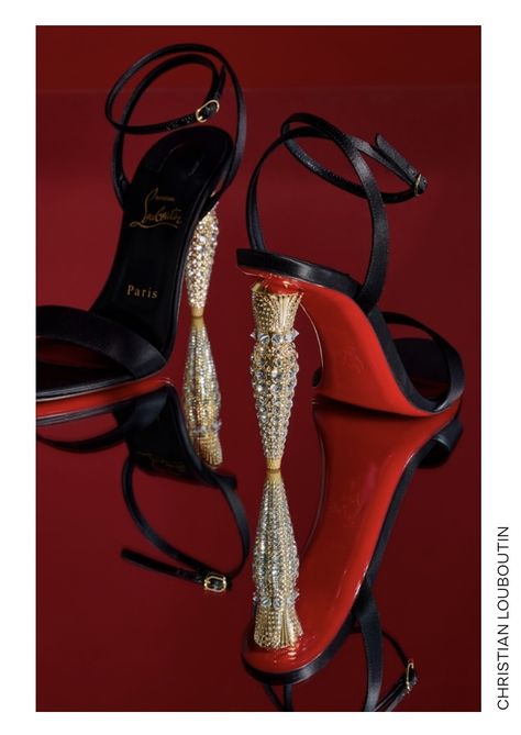 MODA OPERANDI: CHRISTIAN LOUBOUTIN… Louboutin Shoes Aesthetic, Louboutin Heels Aesthetic, Christian Louboutin Aesthetic, Louboutin Aesthetic, Brands Aesthetic, The Black Queen, Heels Aesthetic, Satin Sandals, Dressy Shoes