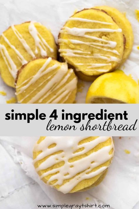 The lemon shortbread cookies are not only perfectly paired with tea, but a great make ahead treat. Four ingredients and a little time is all you need! Lemon Shortbread Cookies, Shortbread Cookie Recipe, Shortbread Recipes, Chocolate Chunk Cookies, Baking Project, Easy Treats, Shortbread Cookies, Easy Cookies, No Bake Cookies