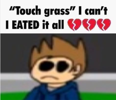 Touch Grass I Eated It All, I Eated It All, Eddsworld Wallpaper, Eddsworld Tom, Eddsworld Memes, Eddsworld Tord, Eddsworld Comics, God Help Me, Nerd Alert