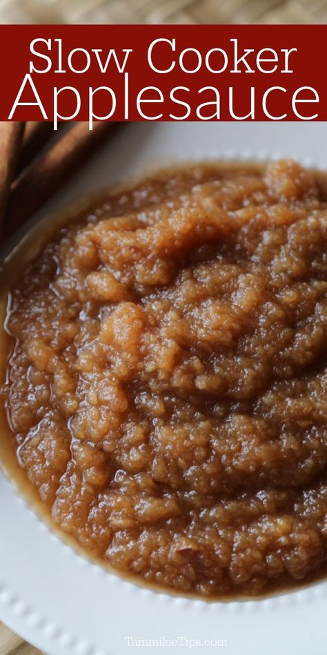 Slow Cooker Applesauce For Canning, Crockpot Applesauce Recipe, Homemade Applesauce Recipes, Slow Cooker Applesauce, Crockpot Applesauce, Cinnamon Applesauce, Applesauce Recipe, Canning Ideas, Slow Cooker Apples