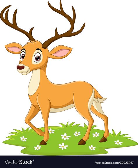 Jungle Wall Painting, Zoo Cake Topper, Happy Diwali Wallpapers, Cartoon Deer, Male Cartoon Characters, Deer Cartoon, Safari Animals Birthday, Deer Drawing, Drawing Face Expressions