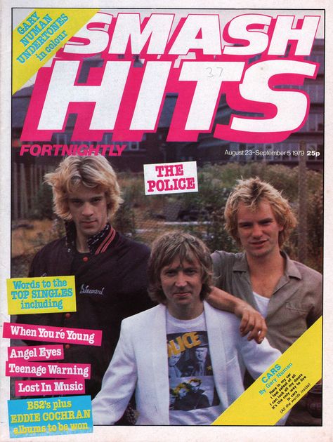 smash hits Smash Hits Magazine, The Police Band, 80s Posters, Card News, Sister Sledge, Mike Oldfield, Gary Numan, Marianne Faithfull, Roxy Music