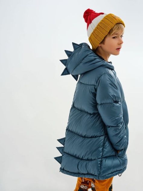 This Kids' Puffy Jacket is the perfect choice to beat the chill. Designed in a regular fit, a dinosaur spike design hood, classic button and zip-through closure and roomy front pockets, kids will be cosy as they run around in this snug winter puffer jacket. Material: Polyester Suggested Size Suggested Age Inch Cm 31.5 80 12-18M 35.4 90 2T 39.4 100 3T 43.3 110 4T 47.2 120 5T 21.2 130 6T *Please allow 1-3cm differences due to manual measurement. Men Suits Blue, Baby Boy Jackets, Girl Dinosaur, Winter Puffer Jackets, Winter Puffer, Womens Prom Dresses, Skirt And Sneakers, A Dinosaur