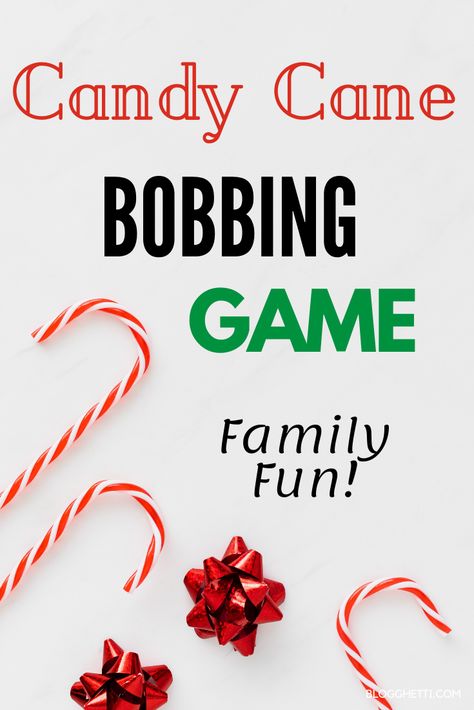 Looking for a festive Christmas Party Game to play with your family? Try Bobbing for Candy Canes, it's fun for everyone. #festivechristmas #candycanes #games #bobbing #holiday #Christmas #partygames via @blogghetti Candy Games For Parties, Candy Cane Toss Game, Christmas Games With Candy Canes, Candy Cane Christmas Party, Candy Cane Games For Adults, Candy Cane Fishing Game For Kids, Candy Cane Game For Famliy, Candy Cane Game, Christmas Tablescape