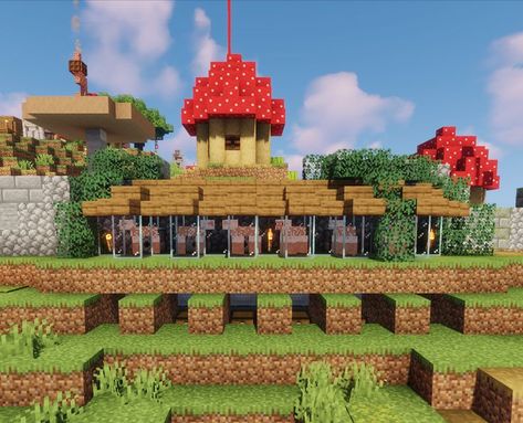 Wool Farm Minecraft, Minecraft Wool Farm, Farm Design Minecraft, Minecraft Cottagecore, Farm Minecraft, Easy Build, Farm Design, Minecraft Builds, Minecraft