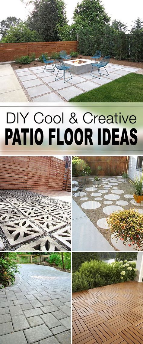 Tips and tutorials for great patio floors that you can do yourself! Brick, wood, cement, pavers, cement blocks, deck tiles • 9 DIY Cool & Creative Patio Floor Ideas!  #patiofloorideas #DIY #DIYpatiofloors #patiofloors #patiofloortutorials #DIYpatiofloorprojects #buildapatiofloor #DIYgardenprojects Outdoor Patio Flooring Ideas, Patio Floor Ideas, Patio Floors, Patio Floor, Concrete Patios, Floor Ideas, Patio Flooring, Have Inspiration, Furniture Patio