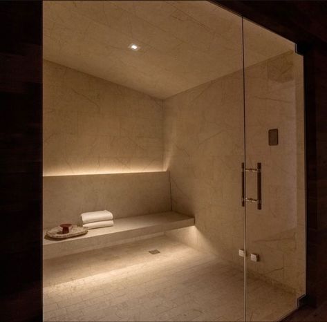 Hammam Inspired Bathroom, Turkish Steam Room, Turkish Hammam Design Modern, Shower With Hammam, Turkish Hammam Design, Home Spa Sauna Steam Showers, Spa Hammam, Moroccan Bath, Lake Bathroom