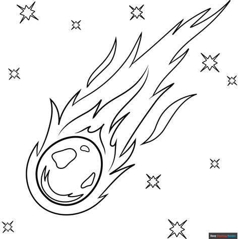 Free Comet Coloring Page for Kids Comet Drawing Simple, Comet Drawing, Mercury Coloring Page, Free Space Coloring Pages, Printable Space Coloring Pages, Astronomy Coloring Pages, Space Coloring Sheet, Moon For Kids, Solar System Coloring Pages