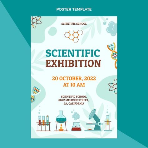 Poster For Science Exhibition, Science Exhibition Poster Design, Science Club Poster, Science Event Poster, Science Poster Design, Laboratory Poster, Exhibition Design Poster, Graduate Poster, Lab Poster