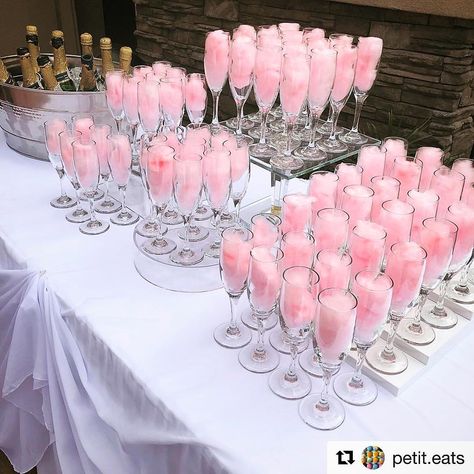 Outdoor Veranda, Cotton Candy Drinks, Cotton Candy Party, Bubbly Bar, Candy Drinks, Galentines Party, Mimosa Bar, Pink Bridal Shower, Late Night Snacks