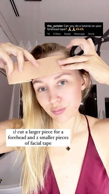 How To Remove Wrinkles On Forehead, Facial Massage For Forehead Wrinkles, Taping Forehead Wrinkles, Kt Tape For Face Wrinkles, Facial Fascia Massage, Facial Tape For Wrinkles, Taping Face For Wrinkles, Face Tapping For Wrinkles, Forehead Taping