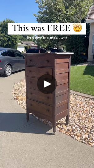 1.1M views · 36K reactions | A beautiful antique dresser for FREE?! I thought I was dreaming. There was never a moment where I thought about doing anything other than restoring this piece. I used my @surfprepsanding orbital & 3x4 sanders to get it down to raw wood then applied my favorite @varathane stain to bring the wood back to life. I top coated with @howard_products wax and added fabric to the drawers instead of wallpaper which was so much easier! I saw @abby_roadhome add fabric to her walls and knew I needed to try it on a piece of furniture. #antique #dresser #furnitureflip #curbsidefind #freefurniture #restoration | Breeya Shade | Breeya Shade · Original audio Upcycle Dresser Diy, Diy Old Dresser Ideas Projects, Repurpose Dresser, Old Dressers Repurposed, Dresser Ideas, Top Of Dresser, Varathane Stain, Vintage Furniture Makeover, Repurposed Dresser