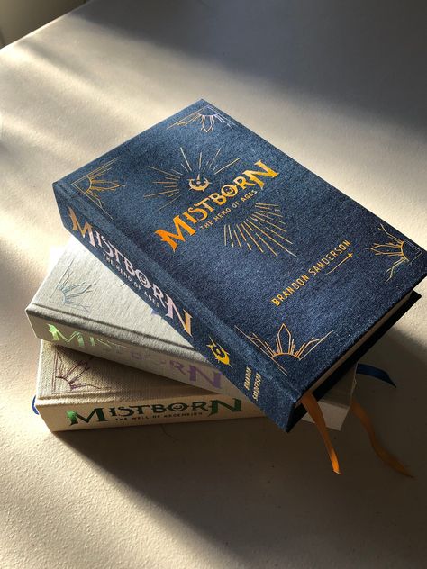 Mistborn Cover, Book Rebind, Mistborn Trilogy, Brandon Sanderson Mistborn, Book Rebinding, Pretty Books, Book Binder, Brandon Sanderson, Book Spine