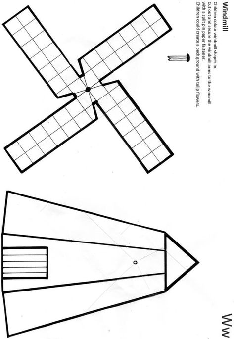 Windmill Art And Craft, Paper Fastener Crafts, Paper Windmill Template, Split Pin Craft, Windmill Activity, Paper Windmill For Kids, Windmill Template, Windmill Paper, Windmill Diy