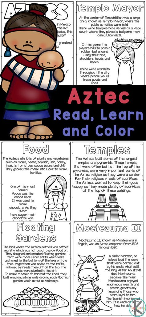 Aztec School Project Ideas, Maya Inca Aztec Projects, Maya Aztec Inca Activities, Aztec Coloring Pages, Mayans For Kids, Aztecs For Kids, Rosa Parks For Kids, Aztec Project, Incan Empire