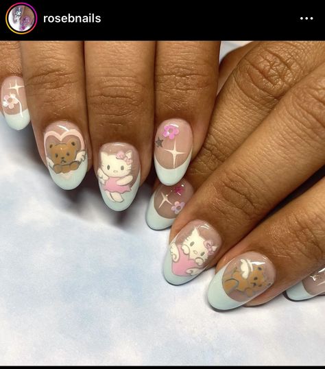 Dora Nails, Business Nails, Makeup Nails Designs, Hello Kitty Nails, Really Cute Nails, Kawaii Nails, Nails Desing, Cute Nail Art, Dream Nails