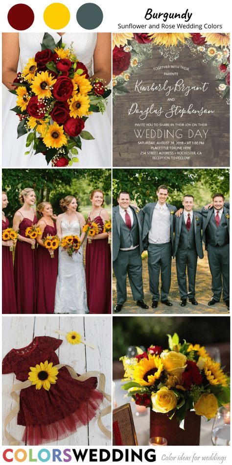 Sunflowers And Red Roses, Sunflowers And Roses, Sunflower Themed Wedding, Wedding Color Combos, Wedding Altars, Fall Wedding Invitations, Fall Wedding Colors, Sunflower Wedding, Wooden Wedding