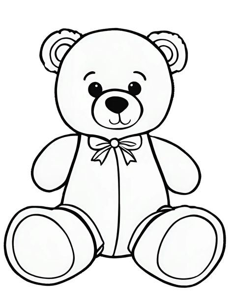 Teddy Bear Printable, Teddy Bear Template, Printable Teddy Bear, Cutest Bunnies, Simple Mom Project, Teddy Bear Coloring Pages, Bear Template, Keepsake Bear, Bear Coloring Pages