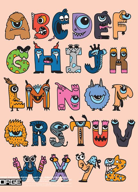 Halloween alphabet with funny monster characters,Monster Cartoon font Cartoon Fonts Alphabet, Letters With Design, Letters Alphabet Fonts, Funny Fonts, Fonts Bubble, Character Alphabet, Alphabet Characters, Monster Alphabet, Halloween Alphabet