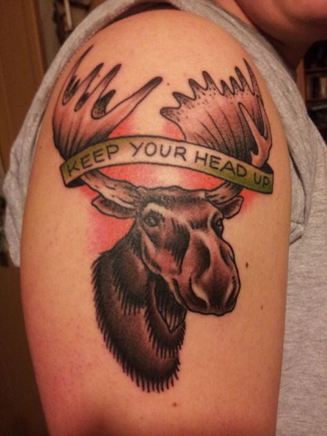 moose tattoo- i love my dad Catfish Tattoo, Wilderness Tattoo, Elk Tattoo, Moose Tattoo, Moose Pictures, Gladiator Tattoo, Tattoo Quotes For Men, Roman Numeral Tattoos, Bamboo Tattoo