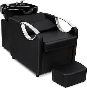 Hair Sink Beauty Spa Salon Bowl and Chair for Hair Washing,Backwash Reclining Bed Station With ABS Plastic Basin for Hair Stylist Barber Home Use(Black) Hair Wash Station, Washing Station, Spa Home, Shampoo Bowl, Shampoo Bowls, Hair Washing, Barber Chair, Washing Hair, Beauty Spa