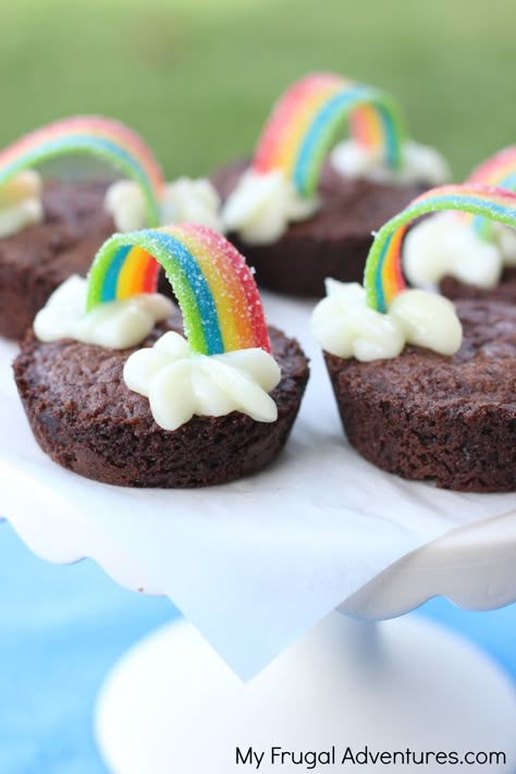 Last year I made cute little rainbow cupcakes for my little girl’s birthday.  They were a pretty big hit and my kids still talk about them from time to time. This year when we were getting re… Cake Sale Ideas School, Spring Bake Sale Ideas, Kids Bake Sale Ideas, Spring Bake Sale, School Bake Sale Ideas, Rainbow Brownies, Rainbow Muffins, Bake Sale Ideas, Regular Cake