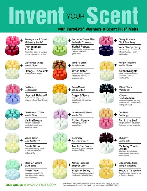 Candle Fragrance Recipes Wax Melts, Candle Fragrance Recipes, Candle Scent Combinations, Soy Wax Melts Diy, Scent Recipes, Party Lite Candles, Partylite Candles, Wax Melts Recipes, Perfume Business