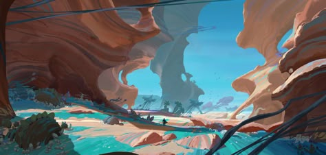 ArtStation - Project Black environment concept art , Envar Studio Environmental Art Concept, Environmental Artwork, Environment Painting, Landscape Concept, Fantasy Places, Fantasy Art Landscapes, Fantasy Concept Art, Environment Concept Art, Cool Backgrounds