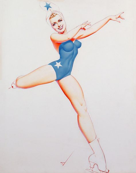 Pin up artist George Petty loved women's legs out of all proportion: George Petty, Petty Girl, Pin Up Illustration, Retro Posters, Esquire Magazine, Rockefeller Center, Commercial Art, Miss America, The Society