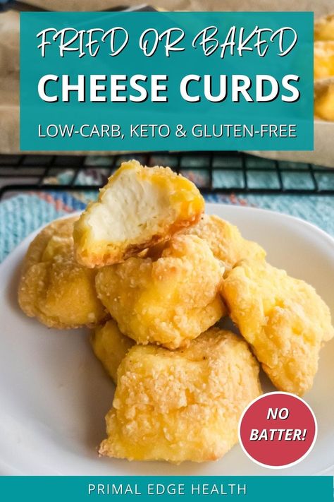 Keto Cheese Curds, Baked Cheese Curds Recipe, Baked Cheese Curds, Cheese Curds Recipe, Cheesy Bites, Cheese Curd, Fried Cheese Curds, Curd Recipe, Keto Cheese