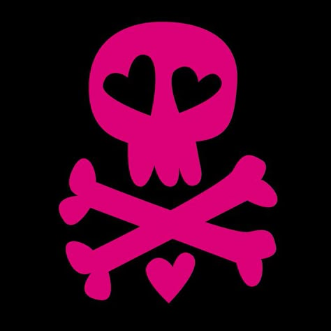 Cute Punk Aesthetics, Y2k Symbols Pink And Black, Skull App Icon, Punk Pfps, Pink Scenecore, Black And Pink Icons, Punk Pfp, Punk Icon, Pink Emo