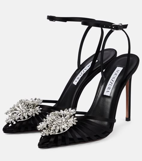 Luxury Designer Heels, Black Sparkle Shoes, Jewel Shoes, Hak Tinggi, High Heel Dress Shoes, Chic Heels, Designer High Heels, Designer Pumps, Black Stilettos