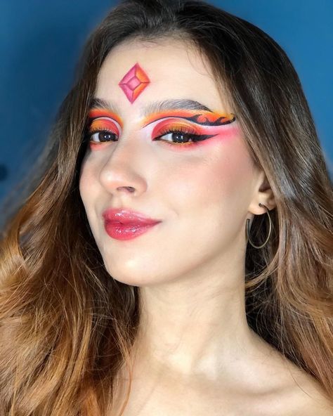 Flame Princess adventure time Flame Princess Makeup, Adventure Time Makeup, Fun Centerpieces, Princess Adventure Time, Maybelline Sky High Mascara, Adventure Time Flame Princess, Maybelline Sky High, Epic Ink Liner, Fire Makeup