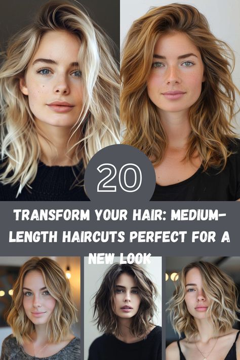 Transform your appearance with these 20 medium-length haircuts that are perfect for anyone seeking a new look. These versatile styles provide just the right amount of length to give you the freedom to style your hair in different ways, while still keeping things manageable. Whether you're going for a sophisticated look or something a bit more casual, these haircuts will help you achieve the transformation you’ve been waiting for. Just Below Shoulder Haircut, Trending Mid Length Haircuts, Deep Side Part Medium Length Hair, Popular Shoulder Length Haircut, Women’s Haircut Medium Length, Low Maintenance Haircut Medium Length, Medium Length Haircut For Wavy Hair Oval Face, Fox Haircut Medium Length, Medium Length Haircut Gender Neutral