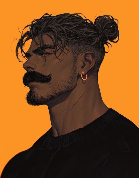 Black Man Character Design, Tattooed Character, Character Design Male, Urban Fantasy, Male Art, Dnd Characters, Handsome Anime, Character Portraits, Fantasy Character Design