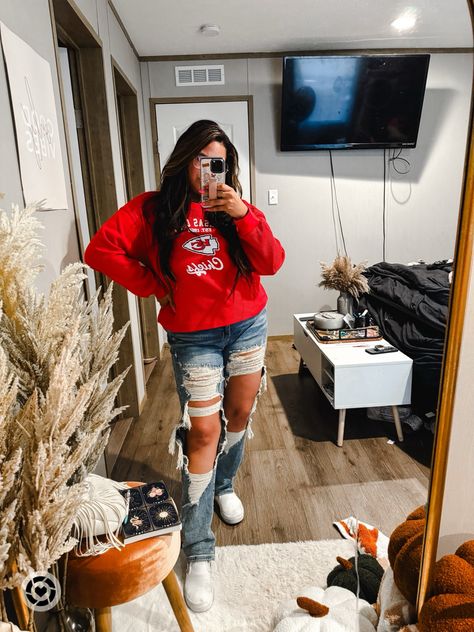 Eras Tour Movie Outfit Jeans are from Alexander Jane Boutique Travis Kelce, Taylor Swift, Kansas City Chiefs, eras tour, concert, football, nfl Follow my shop @kimmymanzo on the @shop.LTK app to shop this post and get my exclusive app-only content! #liketkit #LTKstyletip #LTKSeasonal #LTKplussize @shop.ltk https://liketk.it/4l6wE Kansas City Outfit Women, Taylor Swift Kansas City, Movie Outfit, Eras Tour Concert, City Outfits, Movies Outfit, Outfit Jeans, Travis Kelce, Football Nfl