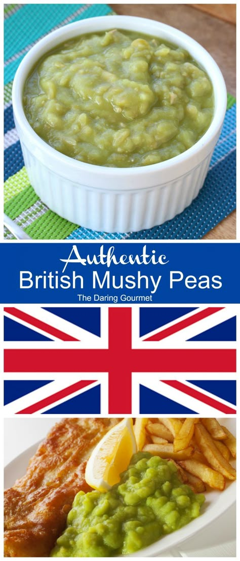 Authentic British Mushy Peas Mushy Peas Recipe, Traditional English Food, British Fish And Chips, British Cooking, Mushy Peas, British Dishes, Peas Recipe, English Peas, Uk Recipes