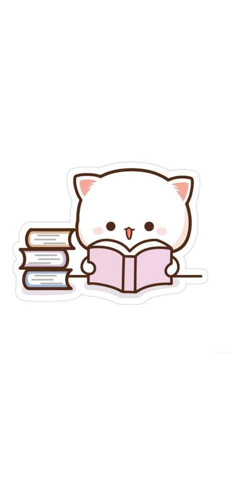 Cat studying 2 Walpaper Cat Studying Drawing, Chibi Studying, Cat Studying, Cute Cat Drawing, Cute Little Drawings, Pusheen, Cat Stickers, Cool Art Drawings, Quick Workout