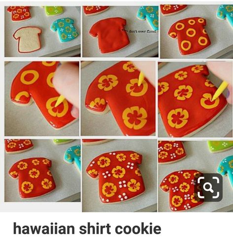 Hawaiian Shirt Cookies Decorated, Hawaii Cookies Decorated, Hawaiian Shirt Cookies, Hawaiian Theme Cookies, Hawaiian Cookies Decorated, Luau Cookies Decorated, Luau Cookies, Hawaiian Cookies, Summer Sugar Cookies