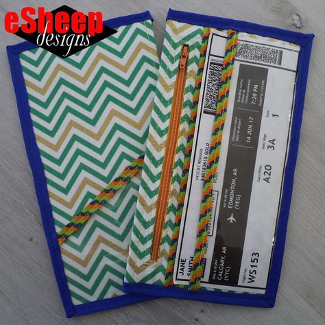 Hanging File Organizer, Travel Document Holder, Travel Pattern, Travel Document Organizer, Document Organizer, Wallet Tutorial, Passport Travel, Free Sewing Pattern, Travel Organizer